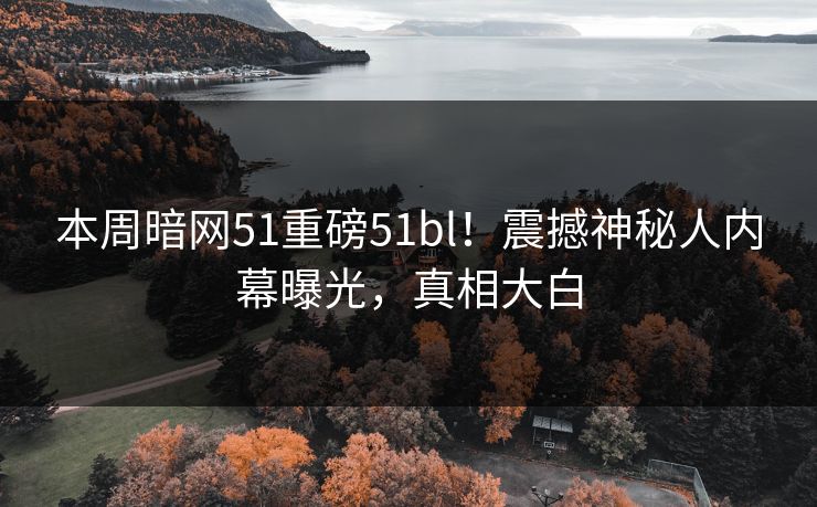 本周暗网51重磅51bl！震撼神秘人内幕曝光，真相大白  第1张