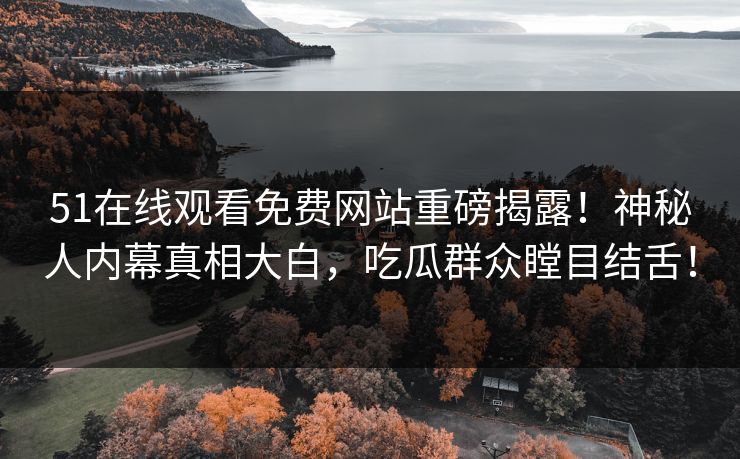 51在线观看免费网站重磅揭露！神秘人内幕真相大白，吃瓜群众瞠目结舌！  第1张